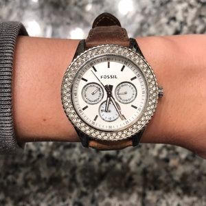 Leather Band Fossil Watch